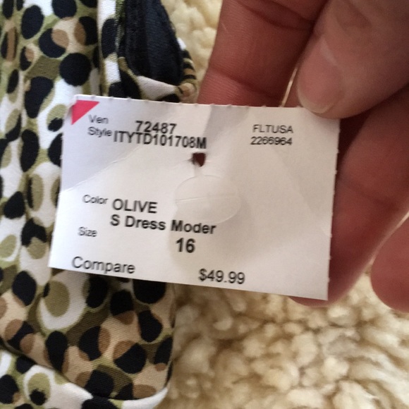 NWT Connected Apparel Brown, olive women’s dress - Picture 5 of 7